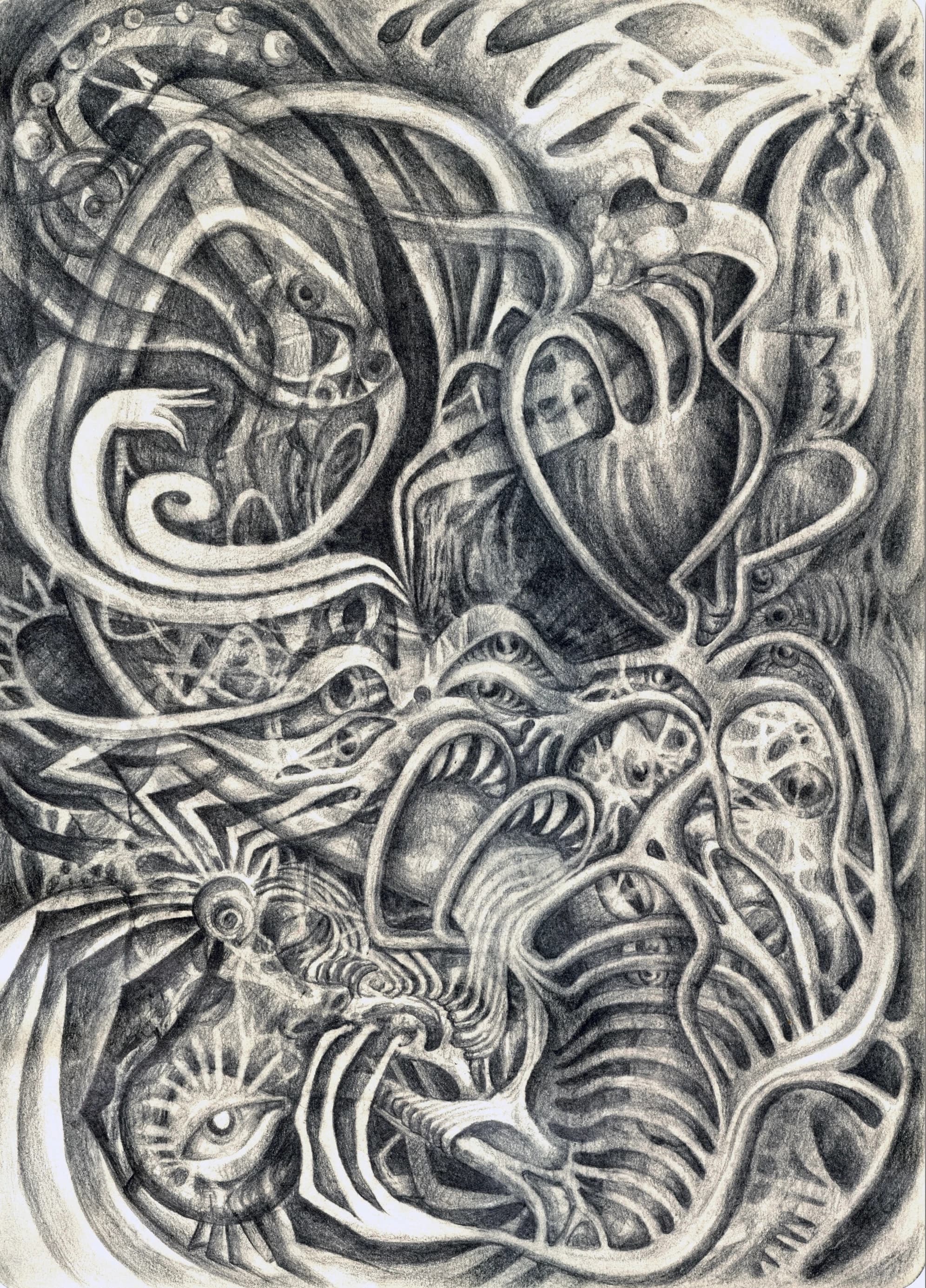 8, Charcoal on paper