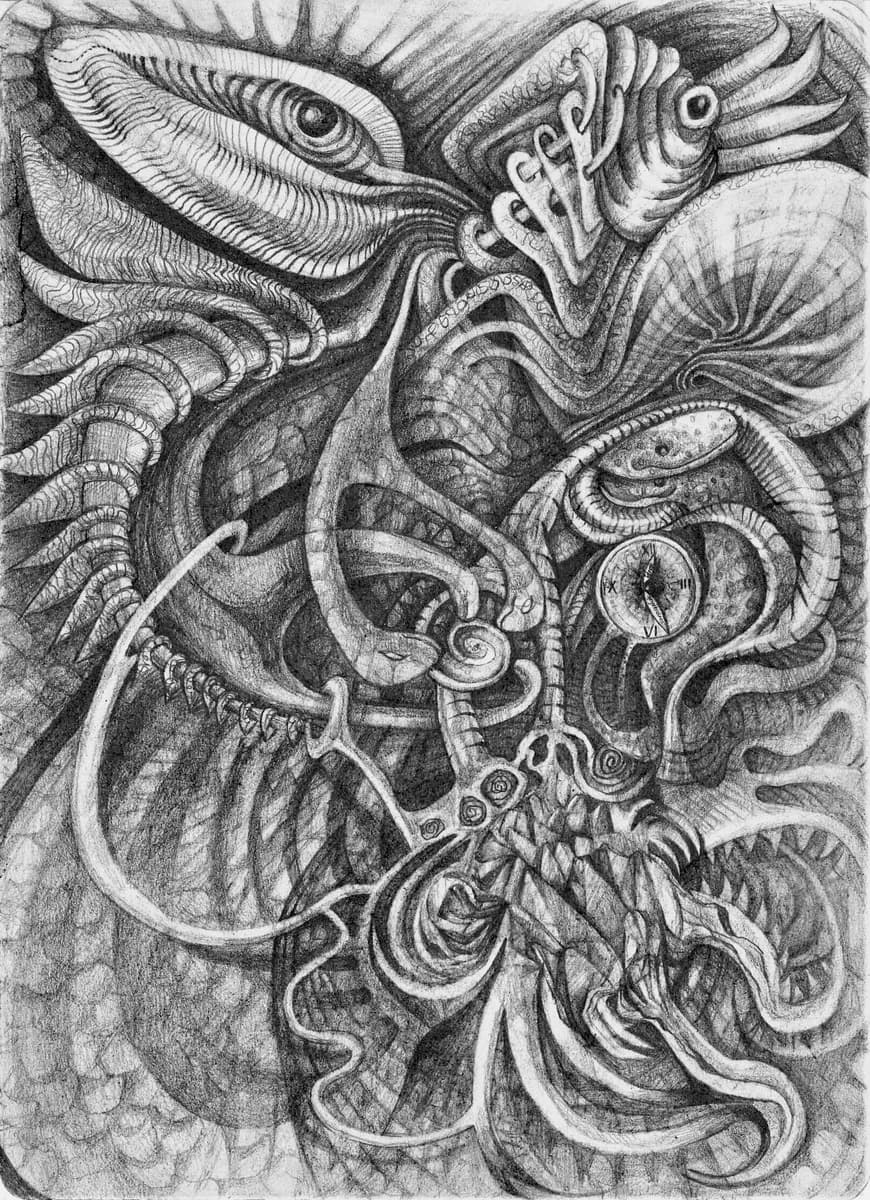 Infinite Now, Charcoal on paper